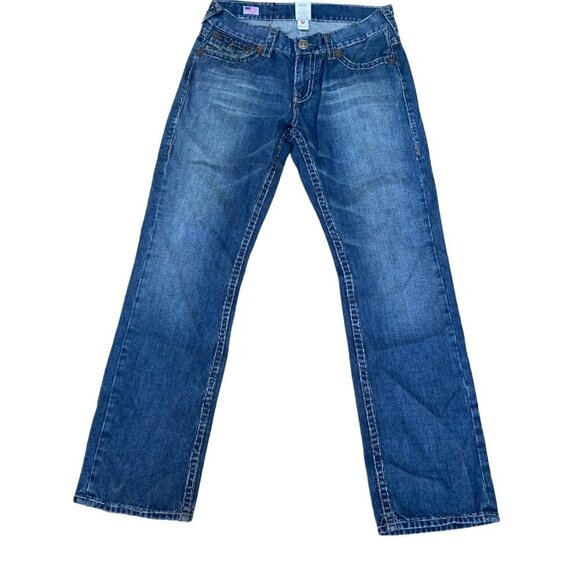 VINTAGE True Religion Jeans Size 32 RICKY BIG T Gray Stitch - Picture 9 of 9